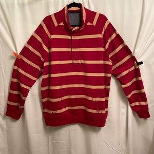 L.L. BEAN PULLOVER SWEATSHIRT WITH 3/4 button or zipper crew neck collar.